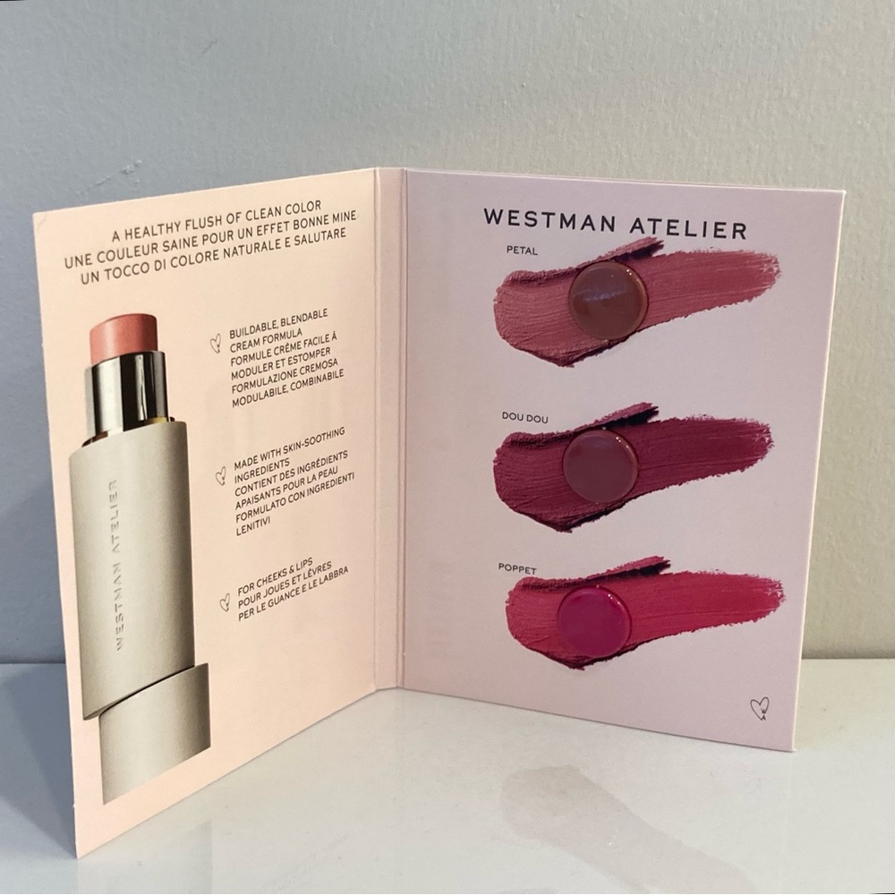 Westman Atelier Baby Cheeks Blush Stick 3 Shades Sample Card New & Sealed
